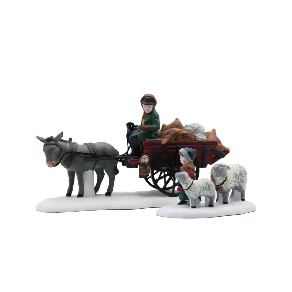 DEPT 56 THE HERITAGE‎ VILLAGE COLLECTION BRINGING FLEECES TO THE MILL - RETIRED